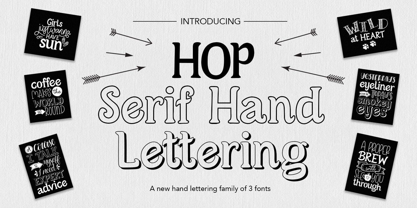 Beispiel einer Hop Serif Hand Lettering Shadow-Schriftart